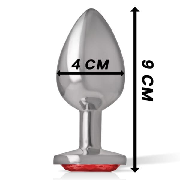 INTENSE - ALUMINUM METAL ANAL PLUG WITH RED CRYSTAL SIZE L 5